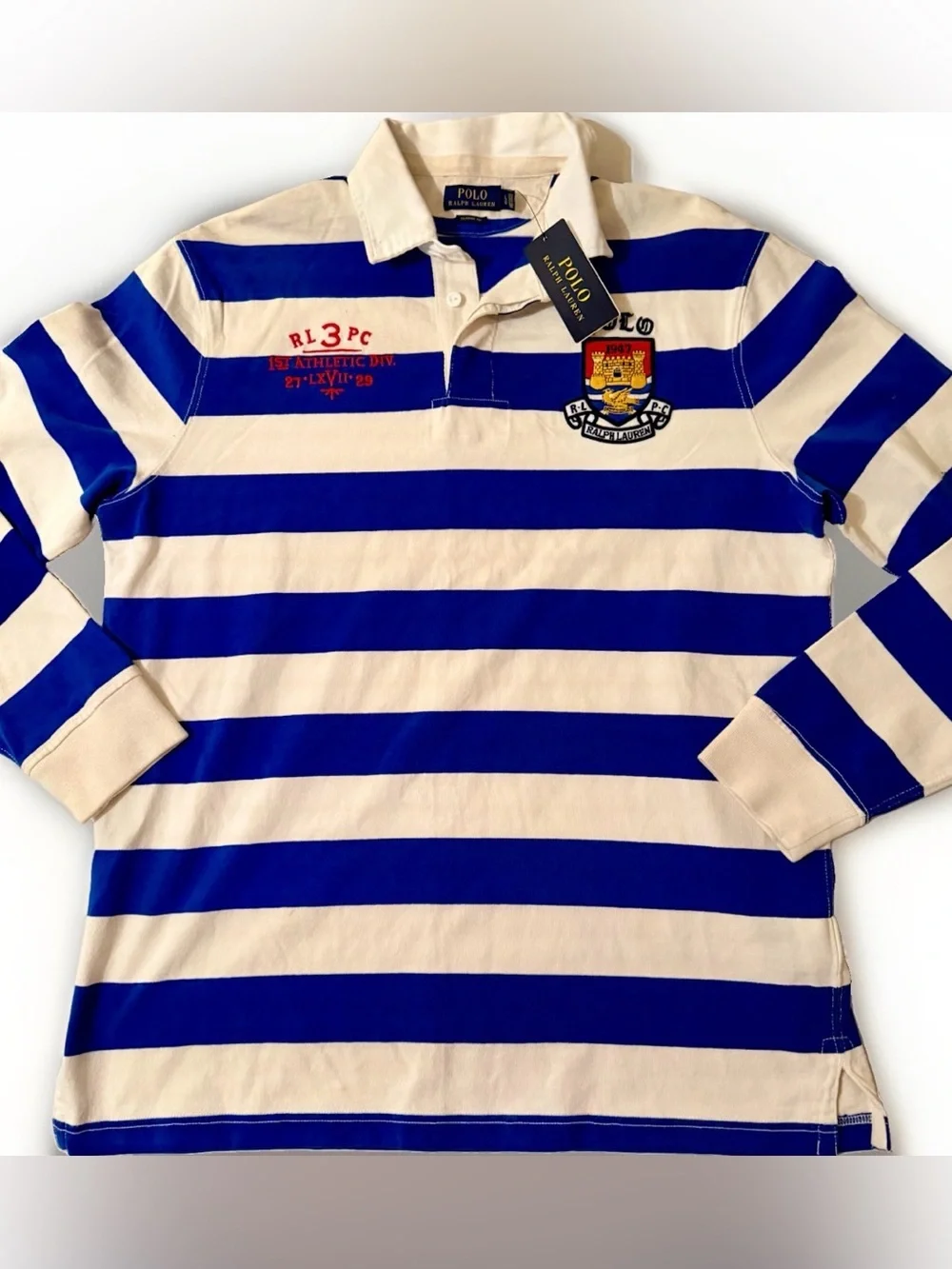 Polo Ralph Lauren RLPC 1947 Cotton Twill Rugby Shirt Men’s L Large New NWT